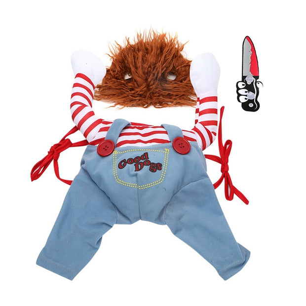 Chucky Costume with Wig & Knife ( 3 pc Set)